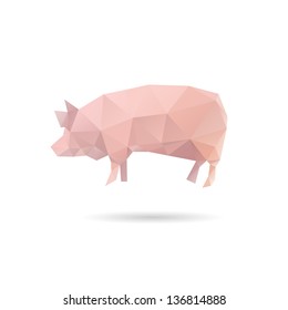 Abstract pig isolated on a white backgrounds, vector illustration