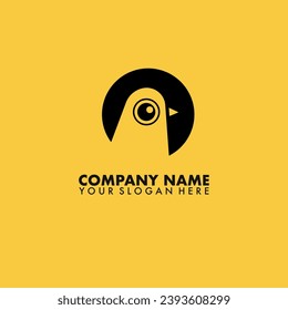 Abstract pigeon bird logo design with negative space.