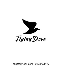 Abstract pigeon or dove logo. Outline dove logo. Pigeon silhouette