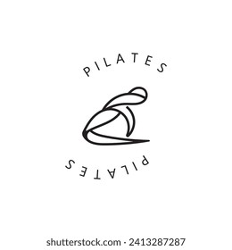 Logo de pilates abstractos, Modelo de diseño monológico del vector de balance del cuerpo de identidad de yoga. estilo de vida de bienestar