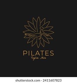 Abstract pilates Pose Logo, Yoga Logo Design Vector Template Illustration Vector. Pilates Yoga Logo Identity design