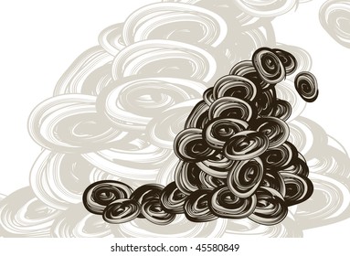 Abstract pile of overflowing trash