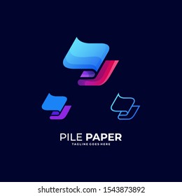 Abstract Pile Paper Illustration Vector Design Template. Suitable for Creative Industry, Multimedia, entertainment, Educations, Shop, and any related business
