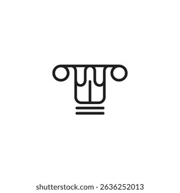 abstract pillar logo in minimalist line art design style