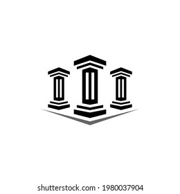 Abstract Pillar logo with simple design vector, flat style
