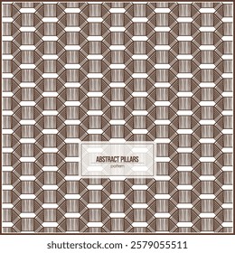 abstract pillars pattern with traditional hand drawing style