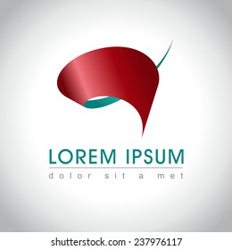 Abstract pin icon, vector illustration