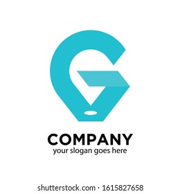 an abstract pin image that forms the letter G isolated in white background