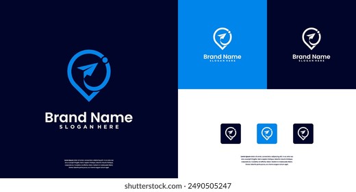 Abstract pin location logo design inspiration