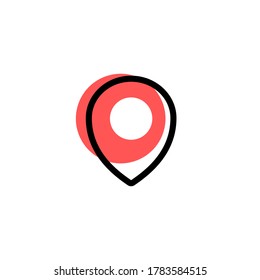 abstract pin location logo icon