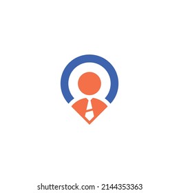 abstract pin location logo vector