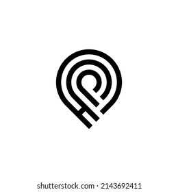 línea de logotipo única de ubicación de pin abstracto