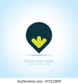 Abstract Pin logo, design concept, emblem, logotype element for template.