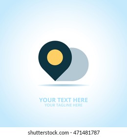 Abstract Pin logo, design concept, emblem, logotype element for template.
