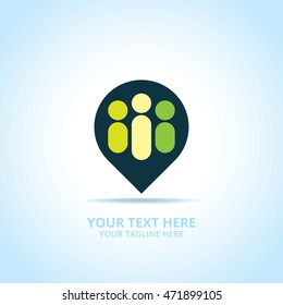 Abstract Pin logo, design concept, emblem, icon, logotype element for template.