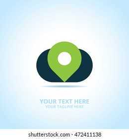 Abstract Pin logo, design concept, emblem, icon, logotype element for template.