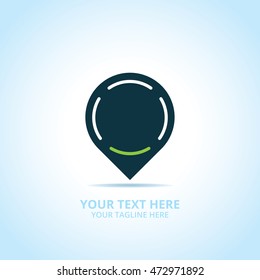 Abstract Pin logo, design concept, emblem, icon, flat logotype element for template.