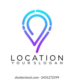 abstract pin maps location logo, illustration pin icon vector