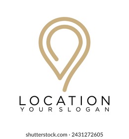 abstract pin maps location logo, illustration pin icon vector
