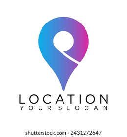abstract pin maps location logo, illustration pin icon vector