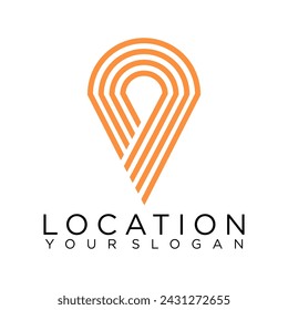 abstract pin maps location logo, illustration pin icon vector