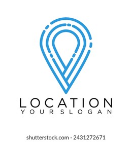 abstract pin maps location logo, illustration pin icon vector