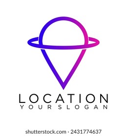 Abstrakte Pin Maps Planet Logo, Standort Design Vektor 
