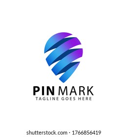 Abstract Pin Mark Navigation Logos Design Vector Illustration Template