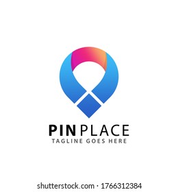 Abstract Pin Place Navigation Logos Design Vector Illustration Template