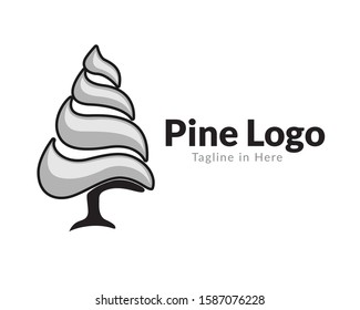 abstract pine art logo design inspiration