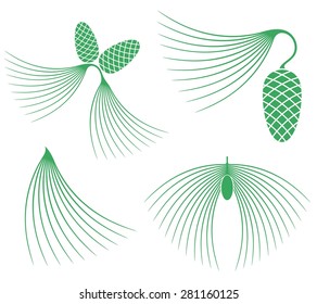 Abstract pine. Isolated pine on white background. EPS 10. Vector illustration