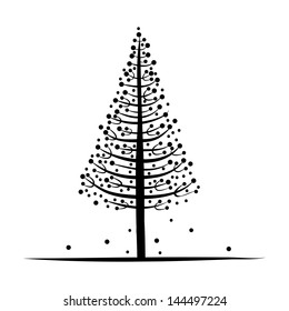Abstract pine sketch for your design
