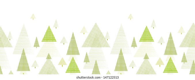 Abstract pine tree forest horizontal seamless pattern background