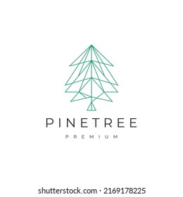 Abstract pine tree geometric logo design template