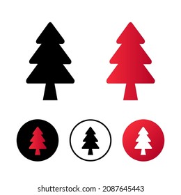 Ilustración del icono del árbol de pino abstracto