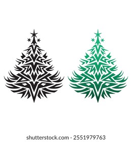 Abstract pine tree vector, tree tattoo design vector, Tribal pine tree vector, icon