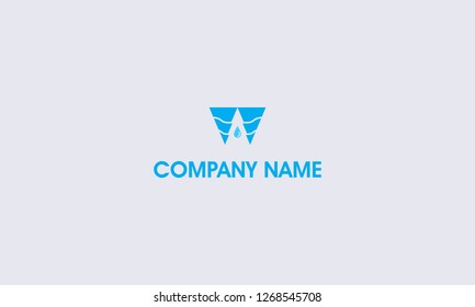 Abstract Pine Tree and Water Logo Vector