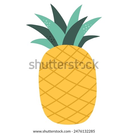 Abstract pineapple illustration. Vector illustration of tropical fruit in cartoon style.