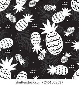 Abstract Pineapple Ink Frenzy Vector Pattern can be use for background and apparel design