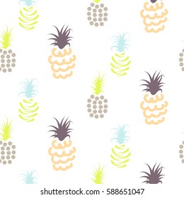 Abstract pineapple pastel colors pattern. Light baby ananas seamless surface texture design for nursery child apparel.