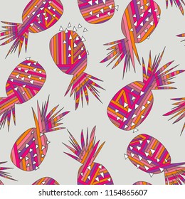 Abstract Pineapple Vector Seamless Pattern
