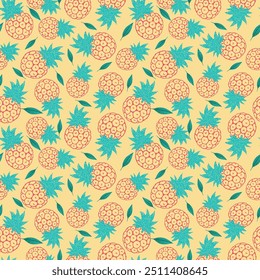 Abstract pineapples seamless pattern illustration