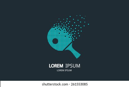 Abstract ping pong logo. Vector logotype design.