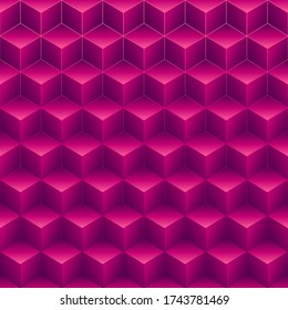 Abstract Pink 3D Cubes Pattern Background.