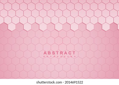 Abstract pink 3d hexagonal honeycomb technology background. Creative illustration for poster, web, landing, page, cover, ad, greeting, card, promotion. Eps 10 vector
