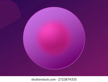 Esfera 3D rosa Abstractas detrás de vidrio esmerilado sobre fondo púrpura. Eps 10