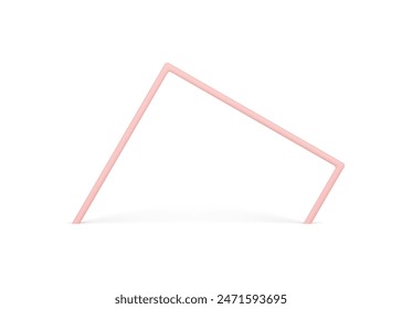 Abstract pink angled arch column geometric basic foundation for expo presentation 3d design element realistic vector illustration. Modern irregular architecture shape minimalist archway entrance exit