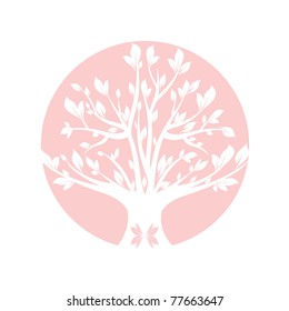 Cierre de árbol de arte rosa abstracto