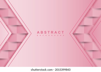 Abstract pink background with 3d paper art style. Creative illustration for poster, web, landing, page, cover, ad, greeting, card, promotion. Eps 10 vector