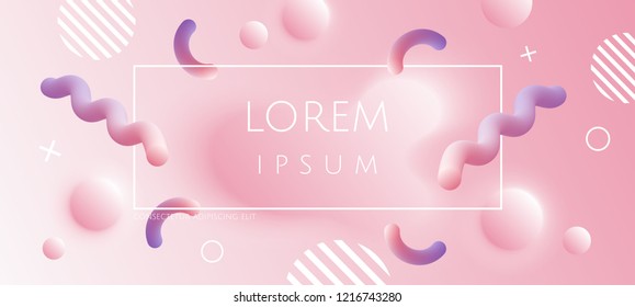 Abstract Pink Background With 3d Soft Fluid Shapes. Vector Template For Placards, Banners, Flyers And Presentations. EPS 10 Illustration.